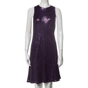 NWT Carmen Marc Valvo Purple Sequin Maxi Dress